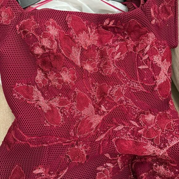 Rickie Freeman for Teri Jon Mesh Off the Shoulder - Picture 8 of 10